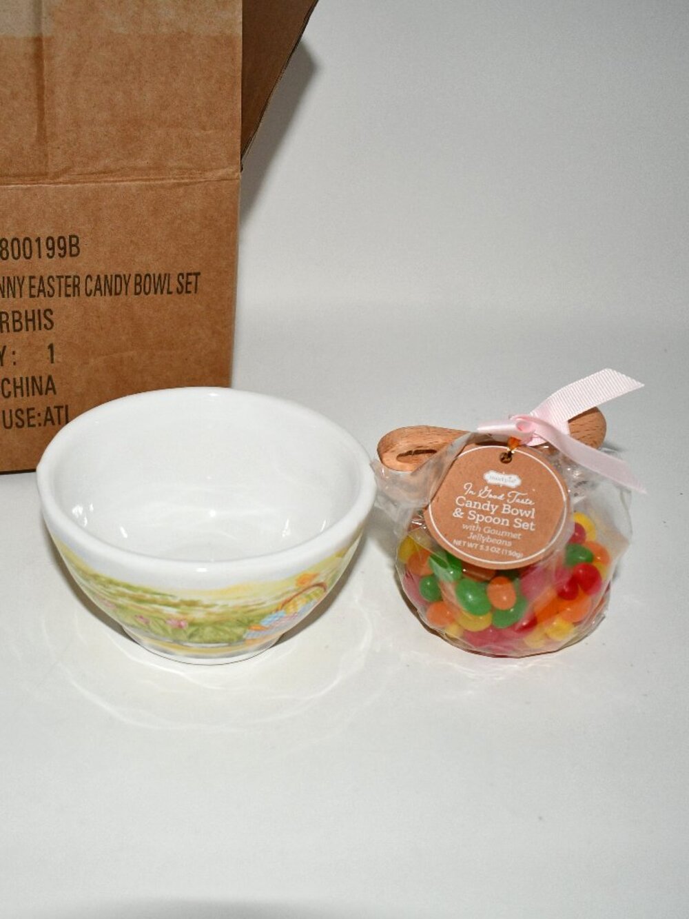 Mud Pie Bunny Candy Bowl & Spoon Set #41800199B NWT